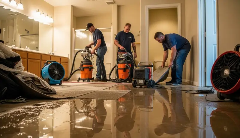 Bathroom Flood Damage Cleanup Project in Antelope, CA in Antelope, CA